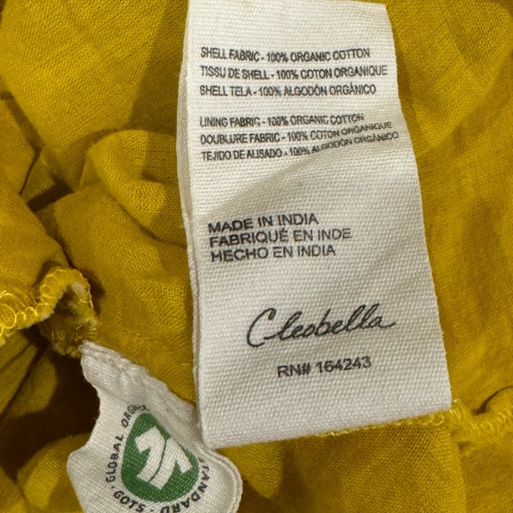 Cleobella Zia Mini Dress Cassia Ruffle Shoulder Yellow White Evereve Sz s - Picture 8 of 10